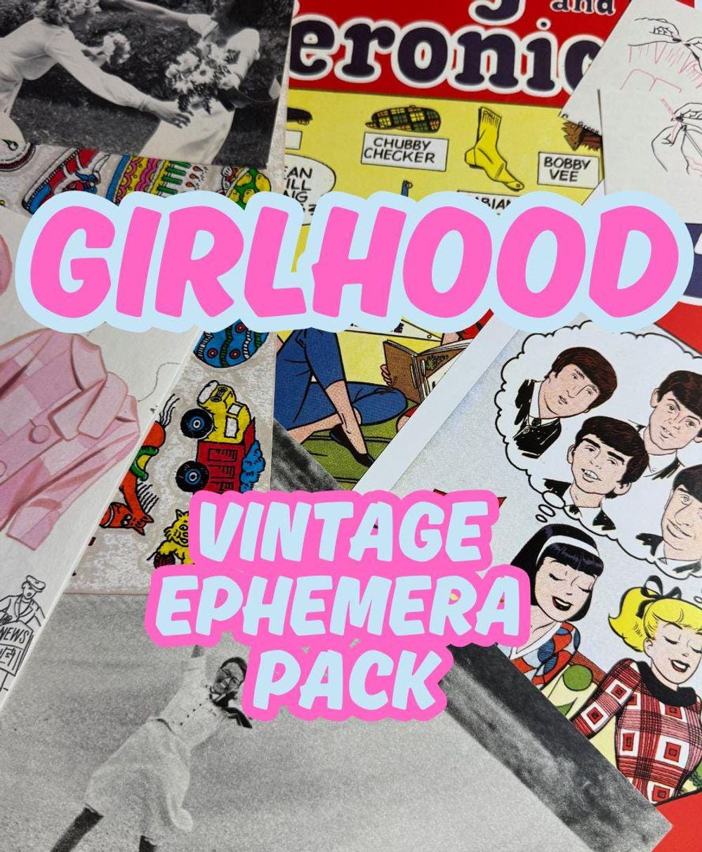 Vintage Girlhood Ephemera Pack: 1920's - Y2K Paper Grab Bag 