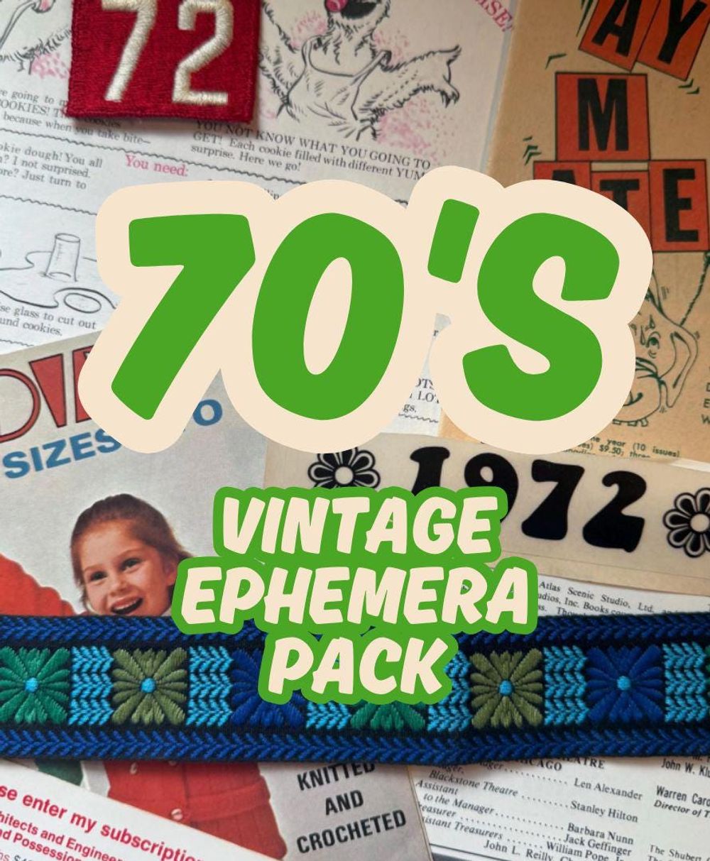 1970s Vintage Ephemera Starter Pack: Mystery Junk Journal Grab Bag